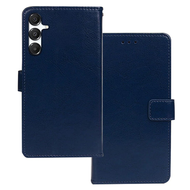 IDEWEI For Samsung Galaxy A26 5G Case Card Slots Holder Leather Phone Cover Crazy Horse Texture - Blue