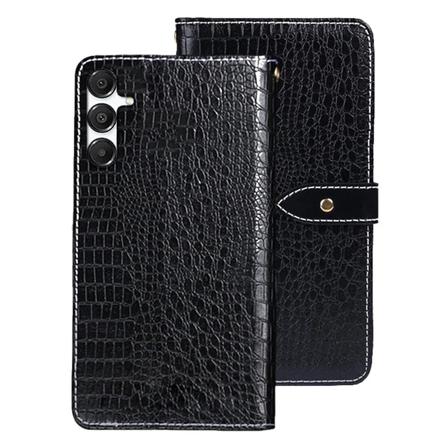 IDEWEI For Samsung Galaxy A26 5G Case Crocodile Texture PU Leather Flip Phone Cover - Black