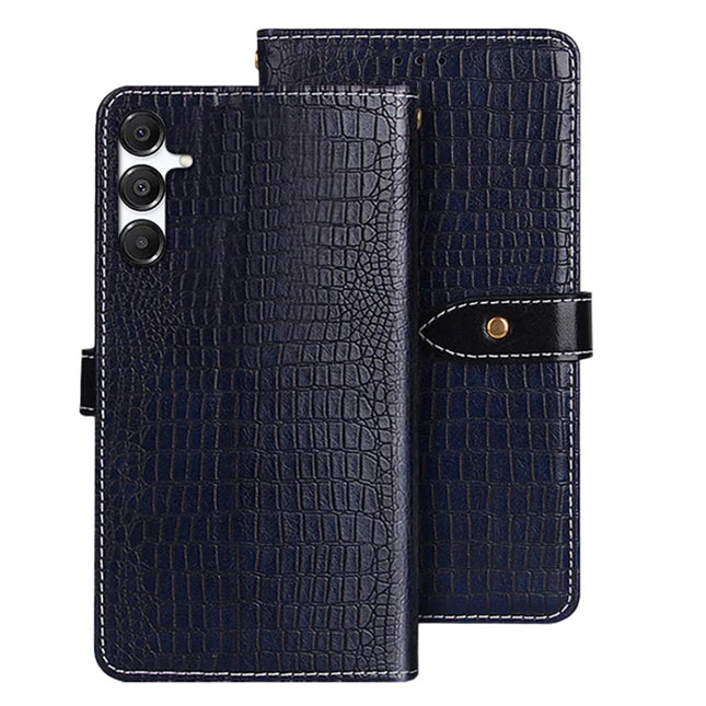 IDEWEI For Samsung Galaxy A26 5G Case Crocodile Texture PU Leather Flip Phone Cover - Blue