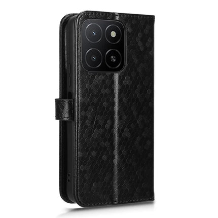 For Honor X5b Plus  /  X5b Wallet Case Dot Pattern Imprint PU Leather Phone Cover