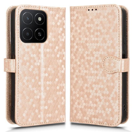 For Honor X5b Plus  /  X5b Wallet Case Dot Pattern Imprint PU Leather Phone Cover - Rose Gold