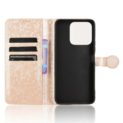 For Honor X5b Plus  /  X5b Wallet Case Dot Pattern Imprint PU Leather Phone Cover