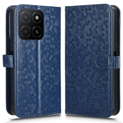 For Honor X5b Plus  /  X5b Wallet Case Dot Pattern Imprint PU Leather Phone Cover - Dark Blue