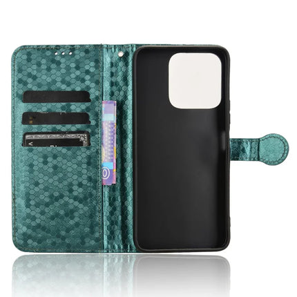 For Honor X5b Plus  /  X5b Wallet Case Dot Pattern Imprint PU Leather Phone Cover