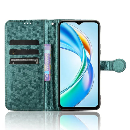 For Honor X5b Plus  /  X5b Wallet Case Dot Pattern Imprint PU Leather Phone Cover