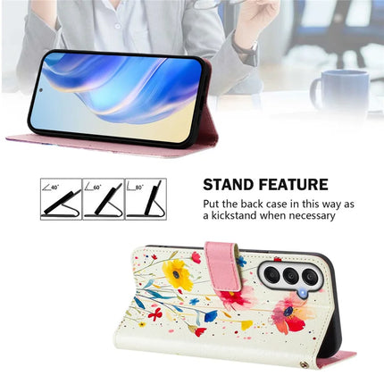 For Samsung Galaxy A05s 4G Case Pattern Printing Wallet Phone Cover with Strap
