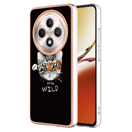 For Oppo Reno12 F 4G / Oppo Reno12 F 5G Case IMD-D Pattern Printing 2.0mm TPU Phone Back Cover - Cat / Tiger