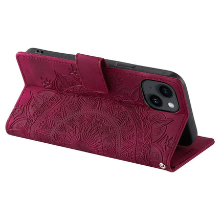Style 018 For iPhone 13 Case Imprinted Totem Skin Feel Wallet Leather Phone Cover