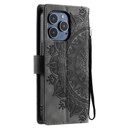 Style 018 For iPhone 13 Pro Max Case Imprinted Totem Skin Feel Wallet Leather Phone Cover