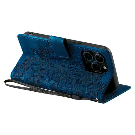 Style 018 For iPhone 13 Pro Max Case Imprinted Totem Skin Feel Wallet Leather Phone Cover