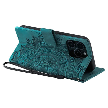Style 018 For iPhone 13 Pro Max Case Imprinted Totem Skin Feel Wallet Leather Phone Cover