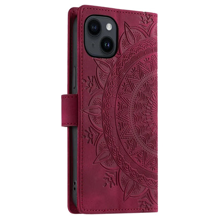 Style 018 For iPhone 14 Case Imprinted Totem Skin Feel Wallet Leather Phone Cover