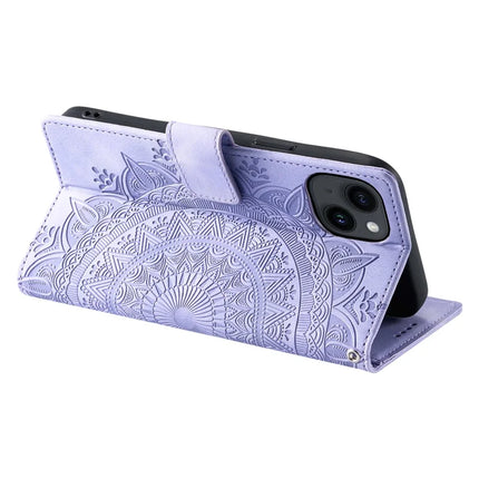 Style 018 For iPhone 14 Case Imprinted Totem Skin Feel Wallet Leather Phone Cover