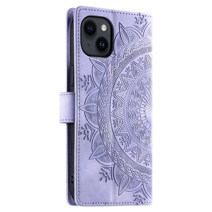 Style 018 For iPhone 14 Case Imprinted Totem Skin Feel Wallet Leather Phone Cover