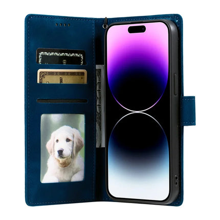 Style 018 For iPhone 16 Plus Case Imprinted Totem Skin Feel Wallet Leather Phone Cover