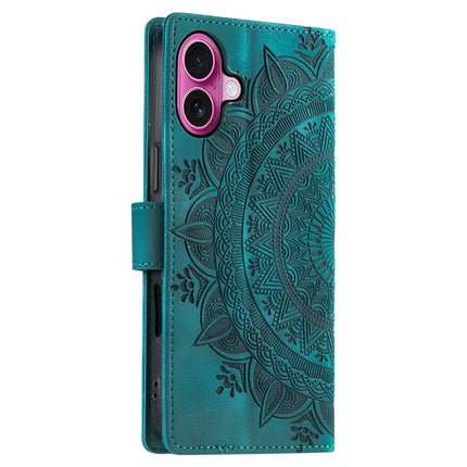 Style 018 For iPhone 16 Plus Case Imprinted Totem Skin Feel Wallet Leather Phone Cover