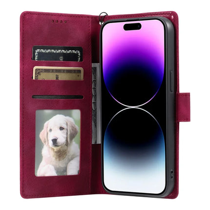 Style 018 For iPhone 16 Plus Case Imprinted Totem Skin Feel Wallet Leather Phone Cover