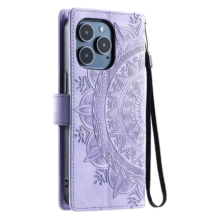 Style 018 For iPhone 16 Pro Max Case Imprinted Totem Skin Feel Wallet Leather Phone Cover