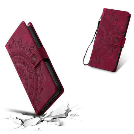 Style 018 For Samsung Galaxy A55 5G Case Imprinted Totem Skin Feel Wallet Leather Phone Cover