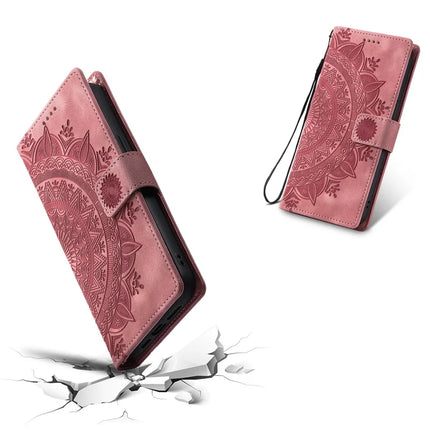 Style 018 For Samsung Galaxy A55 5G Case Imprinted Totem Skin Feel Wallet Leather Phone Cover