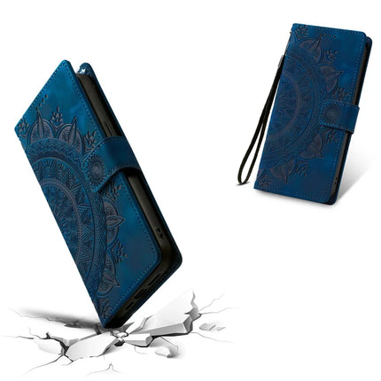 Style 018 For Samsung Galaxy S23 FE Case Imprinted Totem Skin Feel Wallet Leather Phone Cover