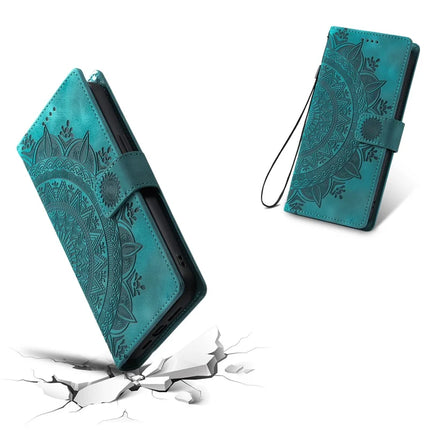 Style 018 For Samsung Galaxy S23 FE Case Imprinted Totem Skin Feel Wallet Leather Phone Cover
