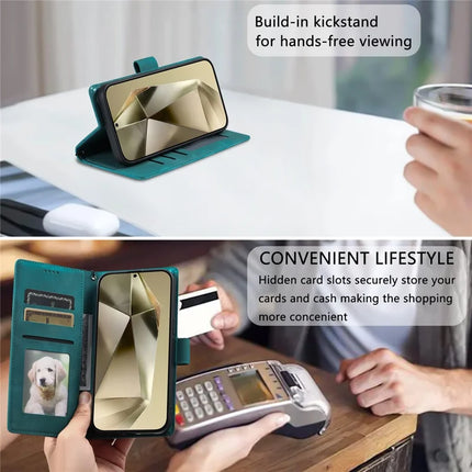 Style 018 For Samsung Galaxy S23 FE Case Imprinted Totem Skin Feel Wallet Leather Phone Cover