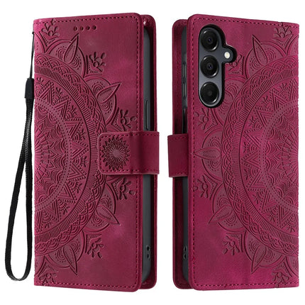 Style 018 For Samsung Galaxy S23 FE Case Imprinted Totem Skin Feel Wallet Leather Phone Cover - Rose
