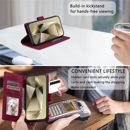 Style 018 For Samsung Galaxy S23 FE Case Imprinted Totem Skin Feel Wallet Leather Phone Cover