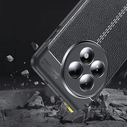 For OnePlus 13 Case Litchi Texture TPU Flexible Phone Cover, Black