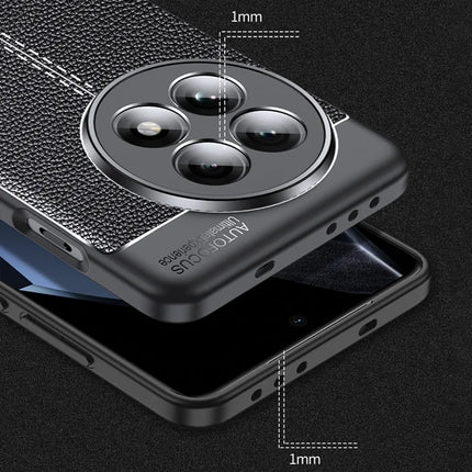 For OnePlus 13 Case Litchi Texture TPU Flexible Phone Cover, Black