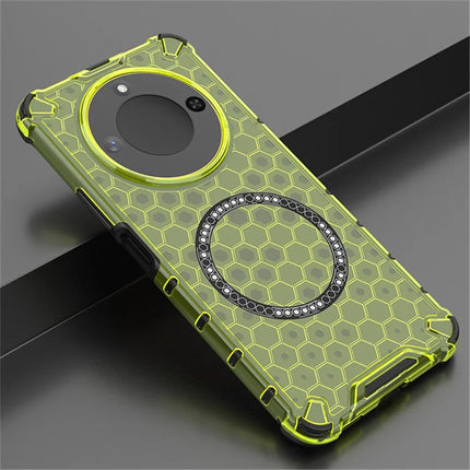 For Honor X60 5G Case Compatible with MagSafe Honeycomb Design TPU+PC Phone Cover