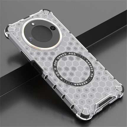 For Honor X60 5G Case Compatible with MagSafe Honeycomb Design TPU+PC Phone Cover