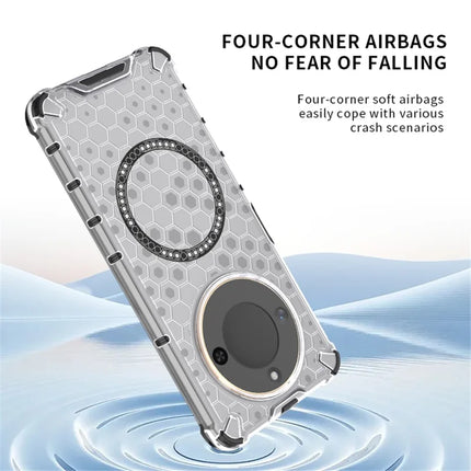 For Honor X60 5G Case Compatible with MagSafe Honeycomb Design TPU+PC Phone Cover