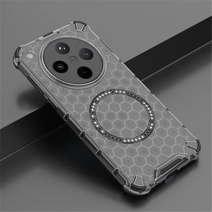 For Oppo Find X8 5G Case Compatible with MagSafe Honeycomb Design TPU+PC Phone Cover