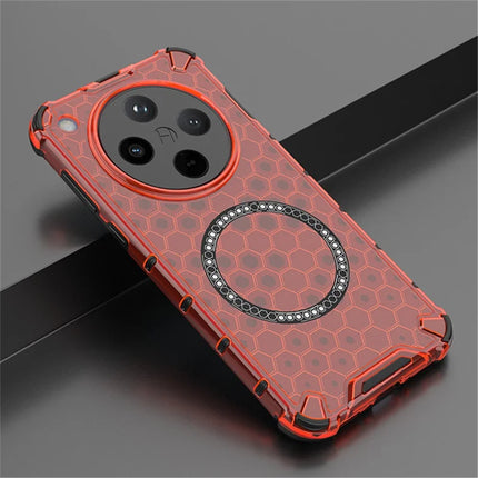 For Oppo Find X8 5G Case Compatible with MagSafe Honeycomb Design TPU+PC Phone Cover