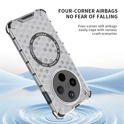 For Oppo Find X8 5G Case Compatible with MagSafe Honeycomb Design TPU+PC Phone Cover