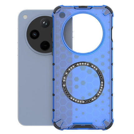 For Oppo Find X8 5G Case Compatible with MagSafe Honeycomb Design TPU+PC Phone Cover - Blue