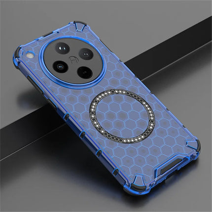 For Oppo Find X8 5G Case Compatible with MagSafe Honeycomb Design TPU+PC Phone Cover