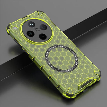 For Oppo Find X8 5G Case Compatible with MagSafe Honeycomb Design TPU+PC Phone Cover