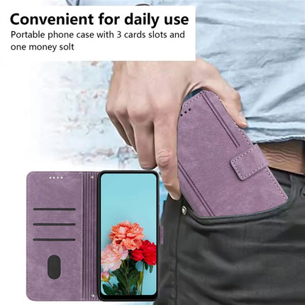 For OnePlus 13 Case Imprinted Lines Leather Phone Cover Folding Stand