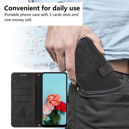 For OnePlus 13 Case Imprinted Lines Leather Phone Cover Folding Stand