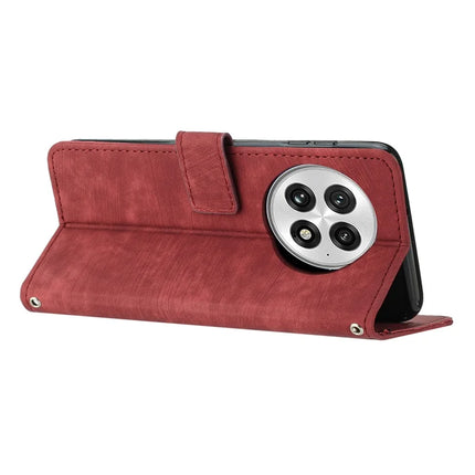 For OnePlus 13 Case Imprinted Lines Leather Phone Cover Folding Stand