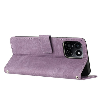 For Honor X7c 4G / 200 Smart 5G / Play 60 Plus 5G / Play 9T Case Imprinted Lines Leather Phone Cover Folding Stand