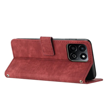 For Honor X7c 4G / 200 Smart 5G / Play 60 Plus 5G / Play 9T Case Imprinted Lines Leather Phone Cover Folding Stand