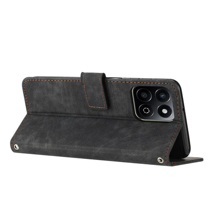 For Honor X7c 4G / 200 Smart 5G / Play 60 Plus 5G / Play 9T Case Imprinted Lines Leather Phone Cover Folding Stand