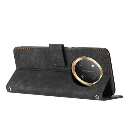 For Honor Magic7 Lite 5G / X9c 5G / X60 Pro 5G Case Imprinted Lines Leather Phone Cover Folding Stand