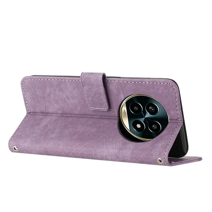For Realme 13+ 5G / 13 Pro 5G (China) Case Imprinted Lines Leather Phone Cover Folding Stand