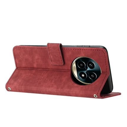 For Realme 13+ 5G / 13 Pro 5G (China) Case Imprinted Lines Leather Phone Cover Folding Stand