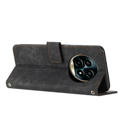 For Realme 13+ 5G / 13 Pro 5G (China) Case Imprinted Lines Leather Phone Cover Folding Stand
